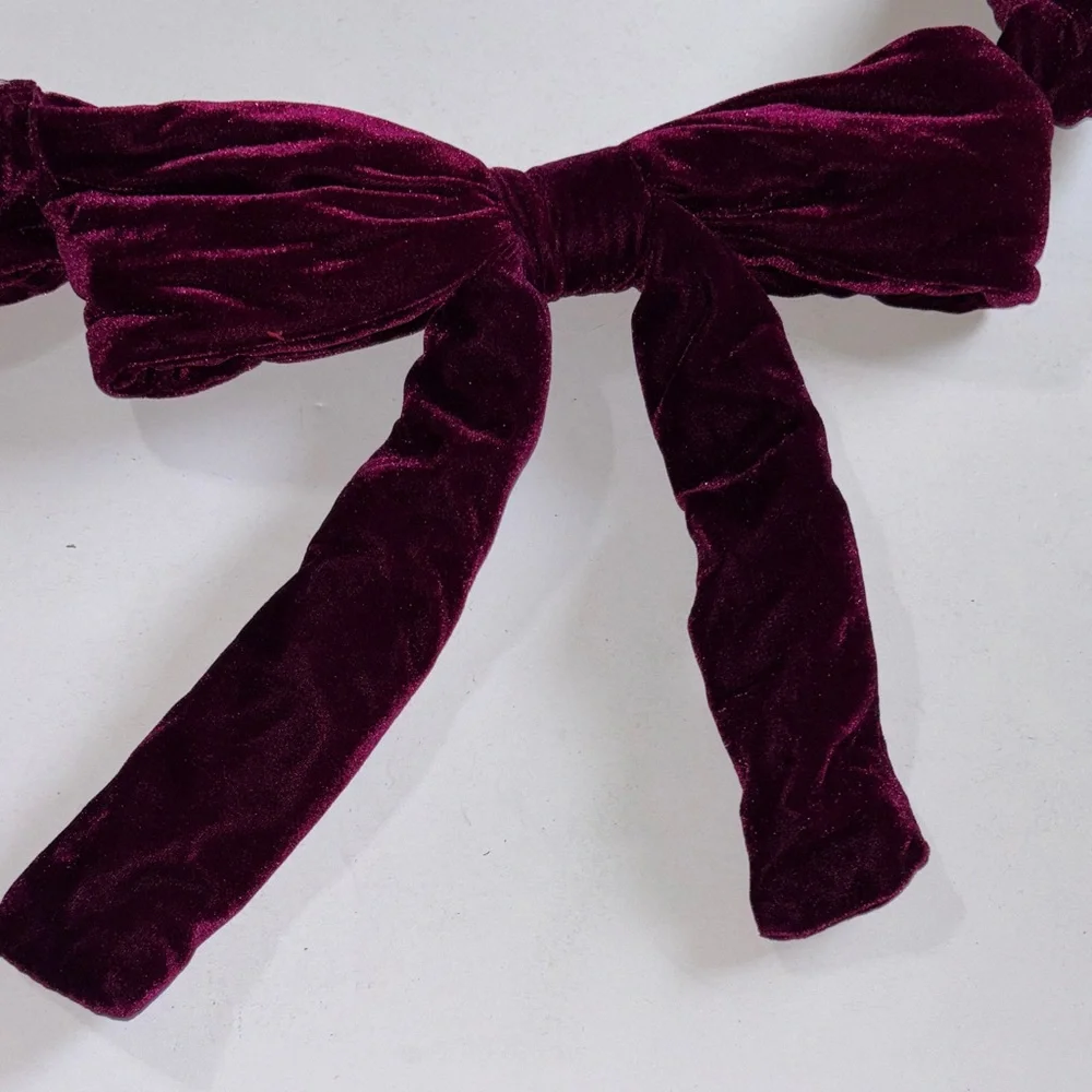 Velvet Bow Garland Wine Bow Garland Bendable Bow Garland Rich Ralph Lauren Vibe